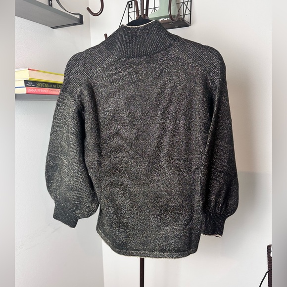 #71 EMILY MCCARTHY Lolli Sweater Metallic Gold & Black size S - Picture 3 of 6
